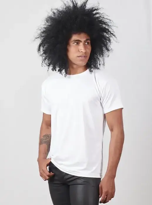 Camiseta Cuello Redondo Poliéster Piel de Durazno Hombre