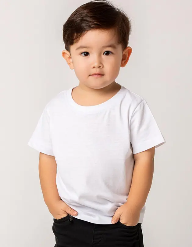 Camiseta Cuello Redondo Poliéster Piel de Durazno Niño