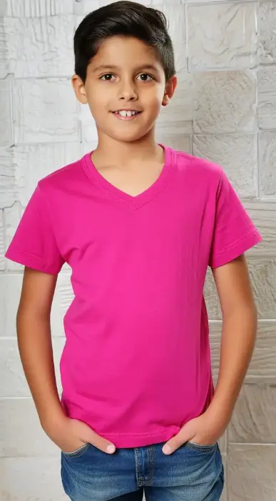 Camiseta Cuello V Algodón Niño