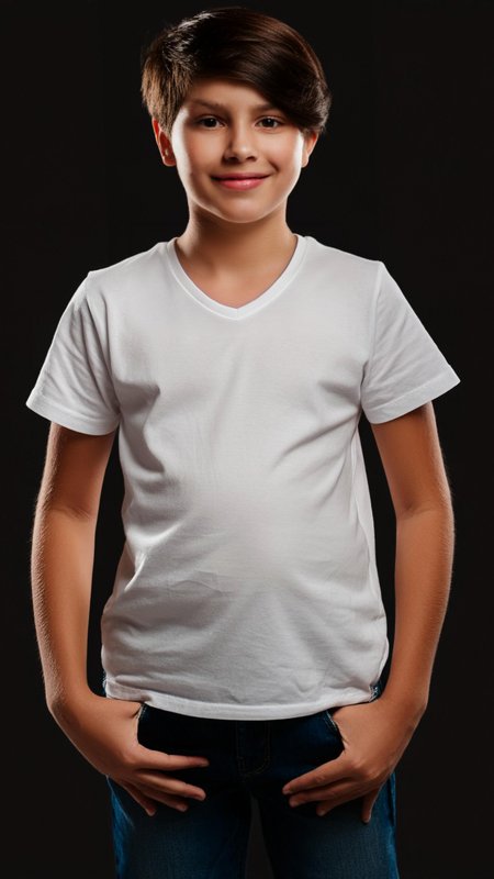 Camiseta Cuello V Polialgodon Niño PROMO