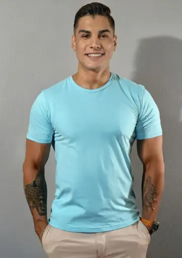 Camiseta Cuello Redondo Polialgodon Reciclado Hombre