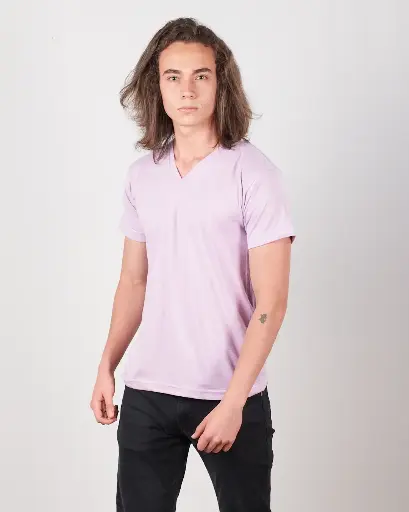 Camiseta Cuello V Polialgodon Hombre 