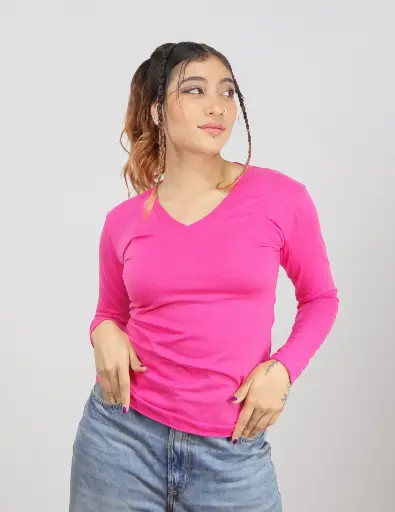 Buzo Cuello V Polialgodon Mujer