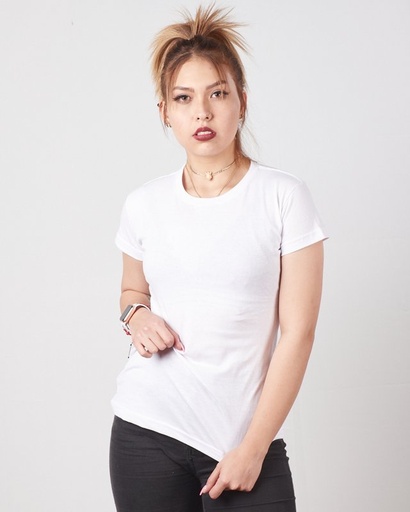 Camiseta Cuello Sencillo Algodón Mujer PROMO 