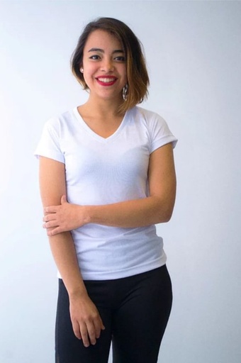 Camiseta Cuello V Polialgodón Mujer PROMO 